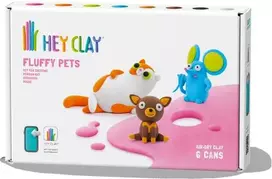 HEY CLAY Modeliavimo molis pūkuoti gyvūnai 6 vnt