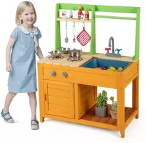 Promotions Lauko žaidimų virtuvėlė, 72x38x92 cm, žalia ir oranžinė