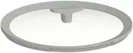 BergHOFF 32 cm stiklinis dangtis - Balance Moonmist su šaukšto laikikliu ir silikoniniu kraštu, tinka dideliems puodams