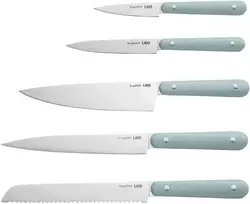 BergHOFF 5 dalių peilių rinkinys - Glints Slate pilnas peilių rinkinys su minkštomis rankenomis