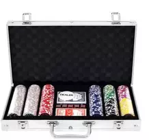 Promotions Pokerio žetonų rinkinys, 38.5x20.5x6.5 cm, Sidabrinis