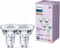 Signify „Philips“ LED klasikinė lempa 50 W GU10 šiltai balta 355 lm sidabrinė 2 vnt. pakuotėje