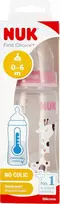 NUK 441120 butelis 300 ml temperatūros indikatorius 0-6 527911, 741926 rožinis