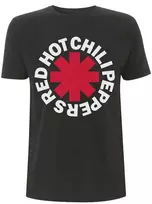 Rock Raudona Hot Chili Peppers Classic Asterisk Marškinėliai, Dydis: XXL