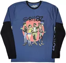 Marškinėliai Ilgomis Rankovėmis Gorillaz Group Circle Rise, Dydis: XL