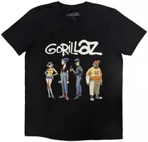 Rock Gorillaz Purškiklis Logo Group Marškinėliai, Dydis: XXL