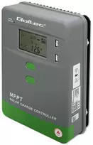 „Qoltec MPPT“ saulės įkrovimo valdiklis su temperatūros jutikliu 50A | 12V / 24V | LCD | „Bluetooth“ | programėlė | gelis | LiFePO4