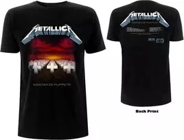 Rock Metallica Master of Puppets Tracks Marškinėliai, Dydis: M