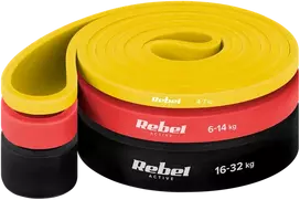 Rinkinys TPE mankštos juostų rinkinys - Power Band PT-S3, 4-32 kg, 3 TPE juostos, REBEL ACTIVE