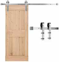 Stumdomų durų apkaustų rinkinys, tvirtas bėgelis, J formos ratukai, vidaus durims, kaimiško stiliaus durų rinkinys, 76.2 cm durų plotis