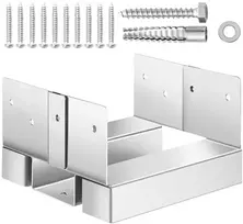 Betoninis stulpo pagrindas, tvirtas stulpo inkaras, 140x142mm stulpo laikiklis, pavėsinės stulpo atrama, terasos stulpo pamatas, metalinis stulpo laikiklis