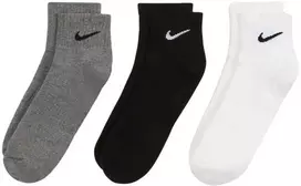 Nike Kojinės U NK Everyday Cush Ankle 3PR Juodas Baltas Pilkas