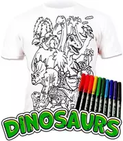 Splat Planet marškinėliai su flomasteriais, Dinozaurai, Rūbelių dydis: 5 - 6 metai