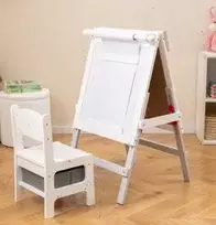 Promotions Vaikų molbertas ir kėdutės komplektas, 55x48x75 cm, pilka