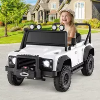 Promotions Elektrinis vaikiškas automobilis, Land Rover Defender, balta