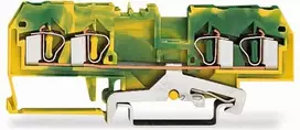 Wago 281-657 4 laidų apsauginės šynos jungtis 4 mm² geltonai žalia 281-657