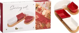 Mondex Snackkom Snackų Serviravimo Rinkinys 5 Dalių Keramika su Padėklu