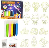 Lean Toys 3D Tapybos Rinkinys Vaikams, 6 Spalvos, 12 Pakabukų
