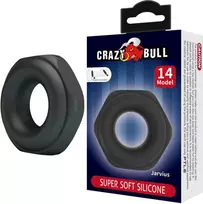 Crazy Bull Jarvius itin minkštas silikoninis varpos žiedas – Juodas