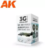 AK Interactive akrilinių dažų rinkinys: USAF European I kamufliažas 1980-ieji