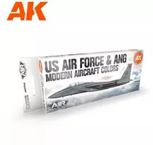 AK Interactive 3 kartos akrilinių dažų rinkinys USAF/ANG moderniems lėktuvams