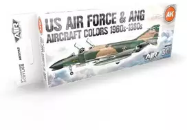 AK Interactive akrilinių dažų rinkinys USAF 1960–80, 8 spalvos (AK11747)
