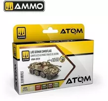AMMO by MIG Jimenez AMMO MIG ATOM akrilinių dažų rinkinys – vėlyvas vokiečių kamufliažas 6 spalvos
