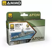 AMMO by MIG Jimenez AMMO MIG ATOM akrilinių dažų rinkinys laivams Vol.1, pradedantiesiems 20600