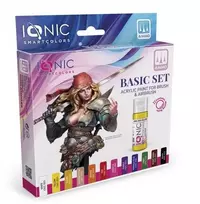 IONIC Smart Colors akrilinių dažų rinkinys Basic 12 spalvų (0500) miniatiūroms