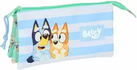 Safta Trigubas penalas Bluey Sisters Žalia 22 x 12 x 3 cm
