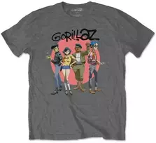 Rock Marškinėliai Gorillaz Group Circle Rise, Dydis: XL