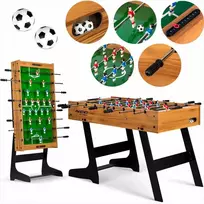 Medinis stalo futbolo stalas, didelis šeimos žaidimas, sulankstomas dizainas, su švieslentėmis, 120 x 60 cm stalo futbolo stalas