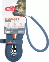 Zolux BIVOUAK silikoninis plokščias šuns pavadėlis, mėlynas, 5 m