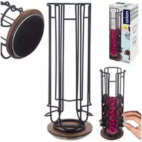 Orion kavos kapsulių laikiklis RADKA 33.5 cm - metalinis, juodas, sukamas, 18 kapsulių