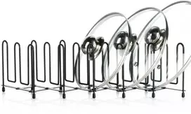 Orion metalinis juodas reguliuojamas stovas dangčiams ir lėkštėms 8-74 cm