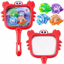 Lean Toys Žvejojimo rinkinys su krabų sieteliu ir spalvotomis žuvytėmis