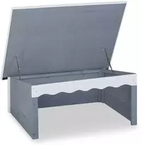 Relaxdays Roboto vejapjovės stogelis, medinis, 46x108x82 cm, pilkas ir baltas