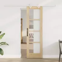 Slankios durys 61 x 198,5 cm Tvirtos pušies mediena ir stiklas