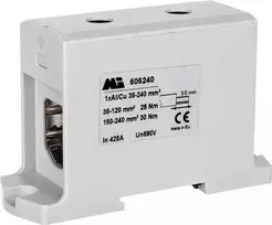 EM Group Vieno bėgio bėgio jungtis 25-150 mm² pilka EURO (606150)