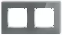 Karlik Elektrotechnik 28-28-IRSK-2 ICON Universalus dvigubas kvadratinis rėmas - stiklo efektas (rėmas: grafito dugnas: grafitas matinis) 28-28-IRSK-2