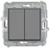 Schneider Electric Karlik Elektrotechnik 27IWP-33.1 ICON Dvigubo laiptų jungiklio mechanizmas (du mygtukai be piktogramų) matinė pilka 27IWP-33.1