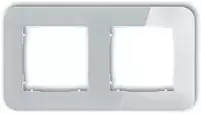 Karlik Elektrotechnik 15-0-IRSZ-2 ICON Universalus dvigubas suapvalintas rėmas - stiklo efektas (rėmas: pilkas dugnas: baltas) 15-0-IRSZ-2