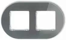 Karlik Elektrotechnik 28-0-IRSO-2 ICON Universalus dvigubas apvalus rėmas - stiklo efektas (rėmas: grafito dugnas: baltas) 28-0-IRSO-2