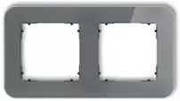 Karlik Elektrotechnik 28-12-IRSZ-2 ICON Universalus dvigubas suapvalintas rėmas - stiklo efektas (rėmas: grafito dugnas: juodas) 28-12-IRSZ-2