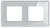Karlik Elektrotechnik 15-0-IRSK-2 ICON Universalus dvigubas kvadratinis rėmas - stiklo efektas (rėmas: pilkas dugnas: baltas) 15-0-IRSK-2