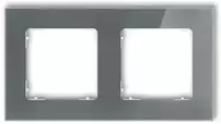 Karlik Elektrotechnik 28-0-IRSK-2 ICON Universalus dvigubas kvadratinis rėmas - stiklo efektas (rėmas: grafito dugnas: baltas) 28-0-IRSK-2