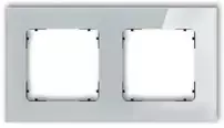Karlik Elektrotechnik 15-12-IRSK-2 ICON Universalus dvigubas kvadratinis rėmas - stiklo efektas (rėmas: pilkas dugnas: juodas) 15-12-IRSK-2
