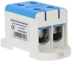 Elektro Plast 48.295 Paskirstymo blokas-šakos 2x1 polių AL/CU 16-95mm2 mėlynas plokščias montavimas ir TH bėgis WLZ35/2x95/n 48.295