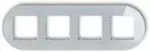 Karlik Elektrotechnik 15-0-IRSO-4 ICON Universalus keturgubas apvalus rėmas - stiklo efektas (rėmas: pilkas dugnas: baltas) 15-0-IRSO-4