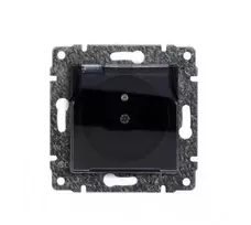 Kos Elektro System 510939 VENA Aptaškams atsparus lizdas IP44 vienvietis su įžeminimu su srovės sklendėmis be rėmo 2P+Z 16A 250V matinė juoda 510939